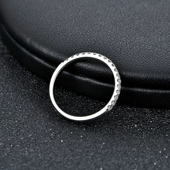 NEW Silver Diamond Eternity Stackable Ring - Picture 4 of 6